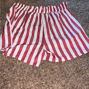 Cuteeee candy cane high waisted shorts!